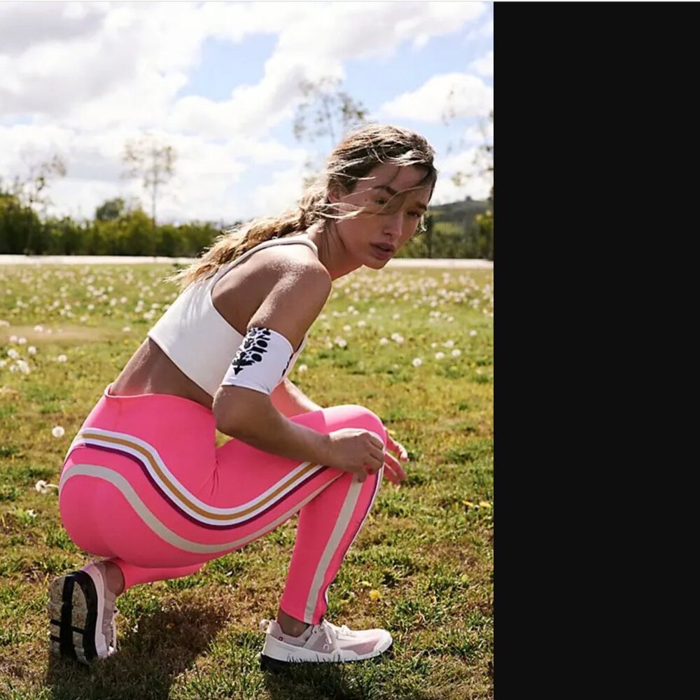 FP Movement by Free People Pink High-Rise Stripe Leggings